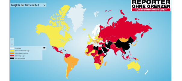 Rangliste der Pressefreiheit Weltkarte