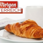 CLIP Mediaservice ORF Frühstücksfernsehen Zeitung und Croissant