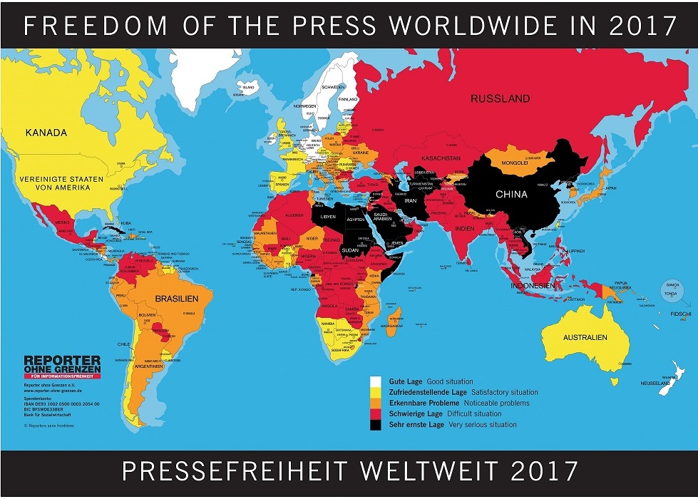 Rangliste der Pressefreiheit 2017